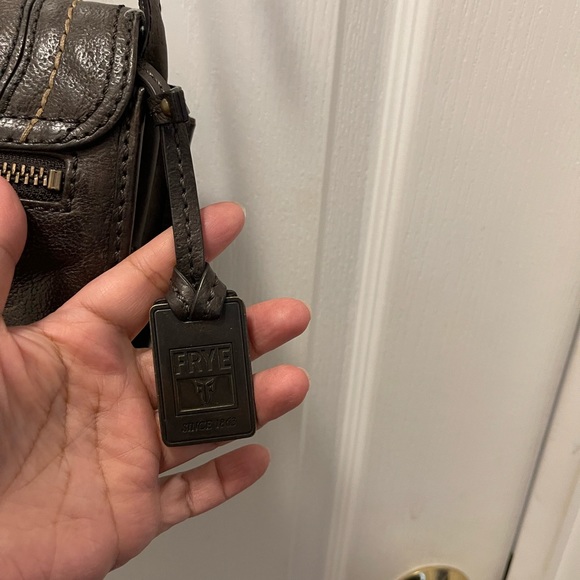 FRYE ANNA SADDLE HANDBAG DB222 CHARCOAL ITALIAN LEATHER $498 - Picture 8 of 16